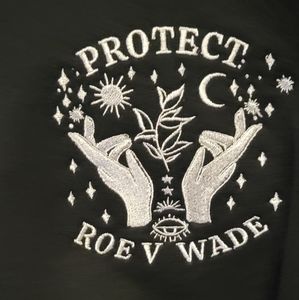 Beautiful Embroidered Cropped Sweatshirt Protect Roe V Wade by Thread Head Denim